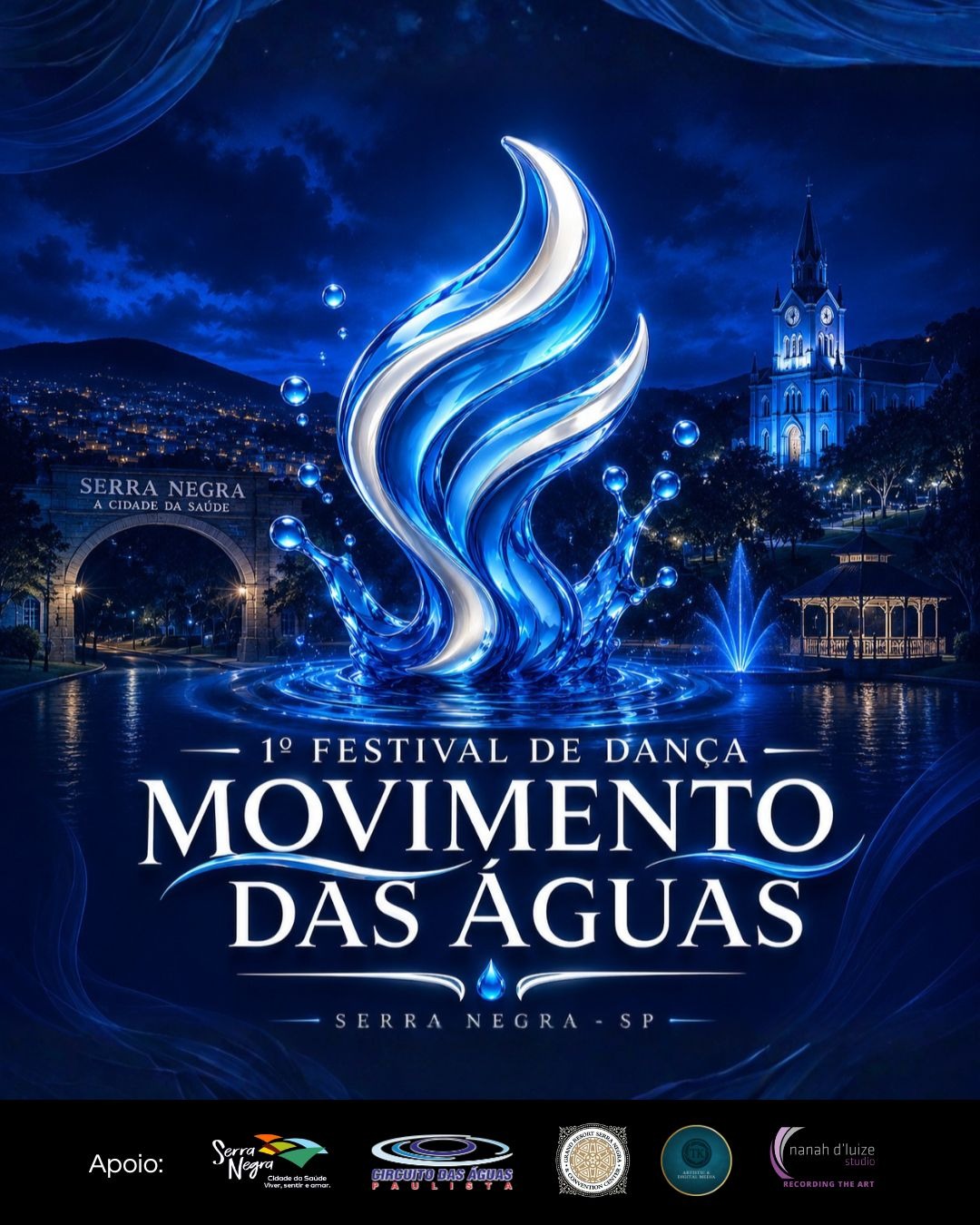 Serra Negra recebe, de 4 a 7 de setembro de 2026, o 1º Festival de Dança Movimento das Águas, no Centro de Convenções Circuito das Águas. O evento reúne bailarinos e grupos de diversas modalidades em quatro dias de competições, com júri específico por modalidade e uma programação que passa por dança inclusiva, dança na melhor idade, danças populares, dança de salão, danças árabes, estilo livre, balé clássico de repertório e livre, neoclássico, dança contemporânea, sapateado, danças urbanas e jazz.

Ao todo, são R$ 40.000 em premiações, distribuídos entre as categorias de melhor grupo (1º, 2º e 3º lugares), melhor coreógrafa/o, melhor bailarina e bailarino, e prêmios específicos para cada modalidade em disputa — incluindo dança inclusiva (PCD) e melhor idade (60+).

Além das apresentações competitivas, o festival oferece 18 workshops e uma palestra sobre dança inclusiva, dança na melhor idade e os caminhos da dança no Brasil na atualidade.

As inscrições estão abertas e podem ser feitas no período de 4 a 7 de setembro de 2026. Regulamento completo, início oficial das inscrições, divulgação dos jurados e grade de workshops serão divulgados em breve pelos canais oficiais do evento.

Serviço
???? Centro de Convenções Circuito das Águas — Serra Negra, SP
???? 4 a 7 de setembro de 2026
????️ Inscrições abertas — regulamento e informações complementares em breve