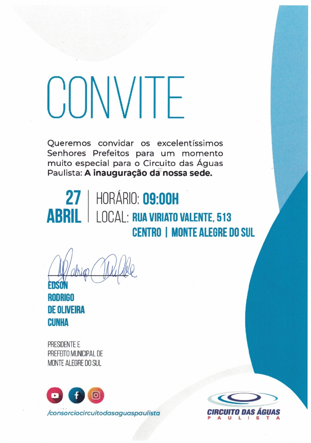 Inauguração da sede do Circuito das Águas